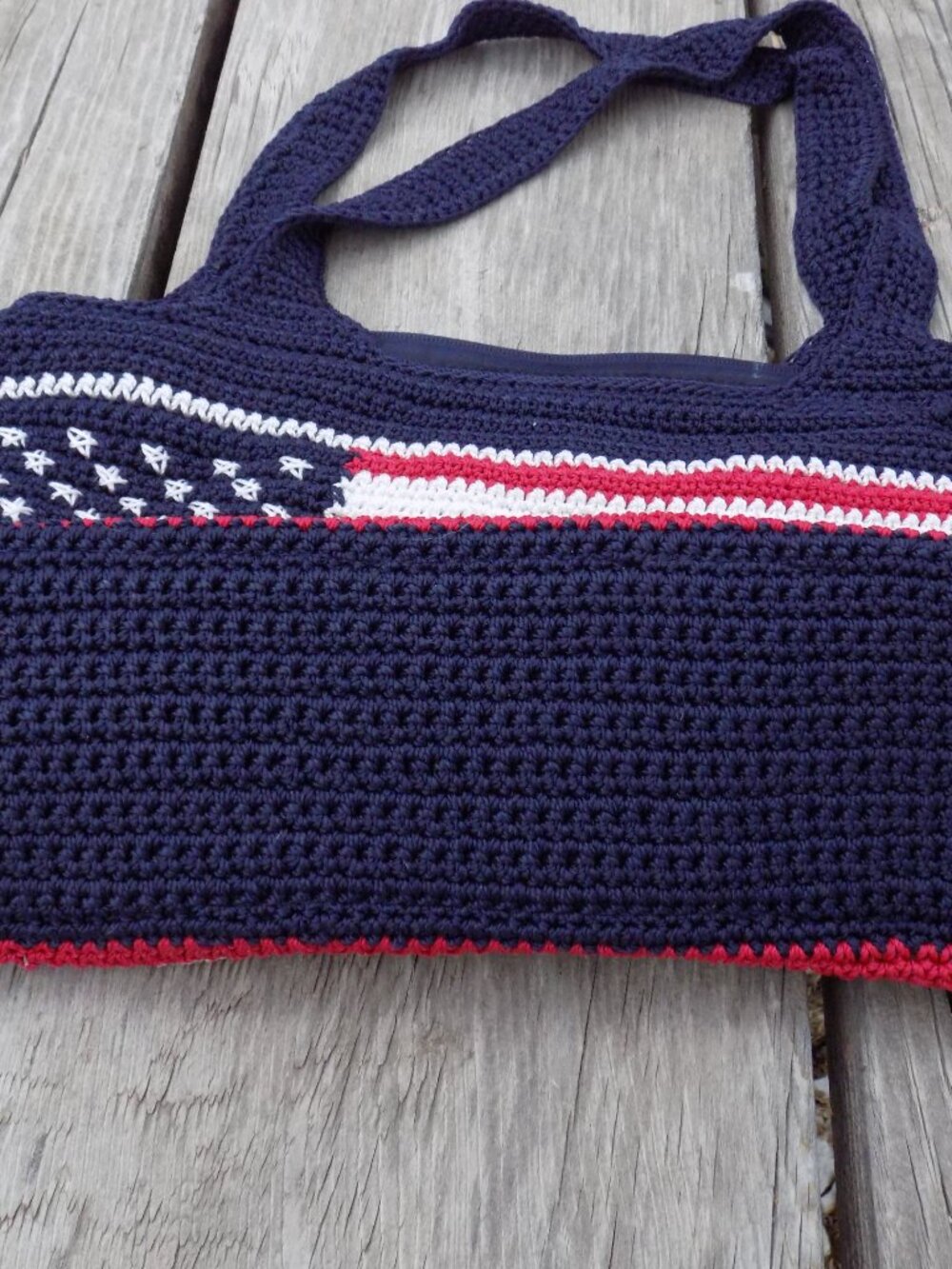 The Sak Flag Purse Bag USA American Flag Crochet Purse Crossbody Bag - Picture 6 of 16